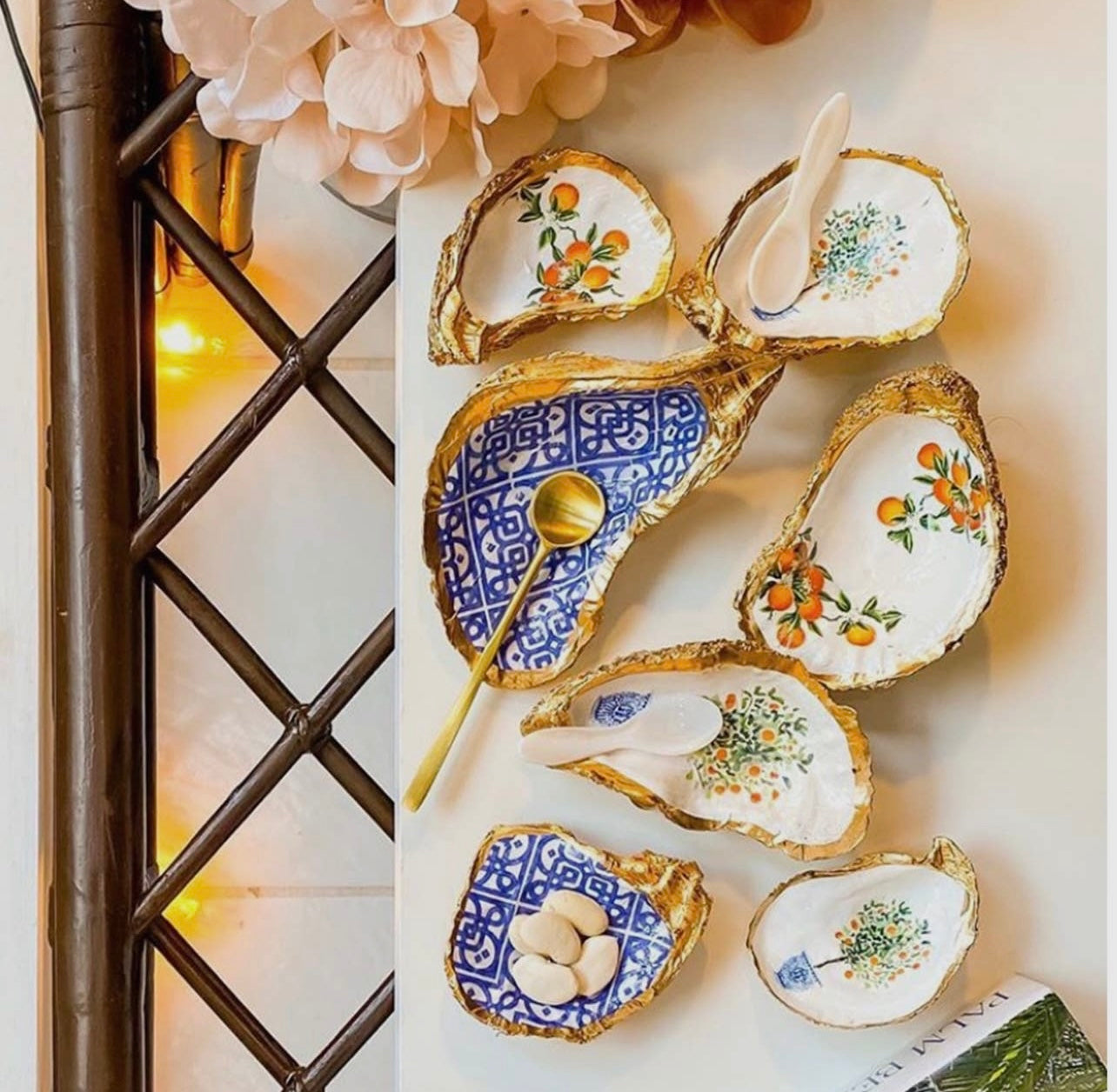 Amalfi Collection - orange tree in ginger jar oyster shell