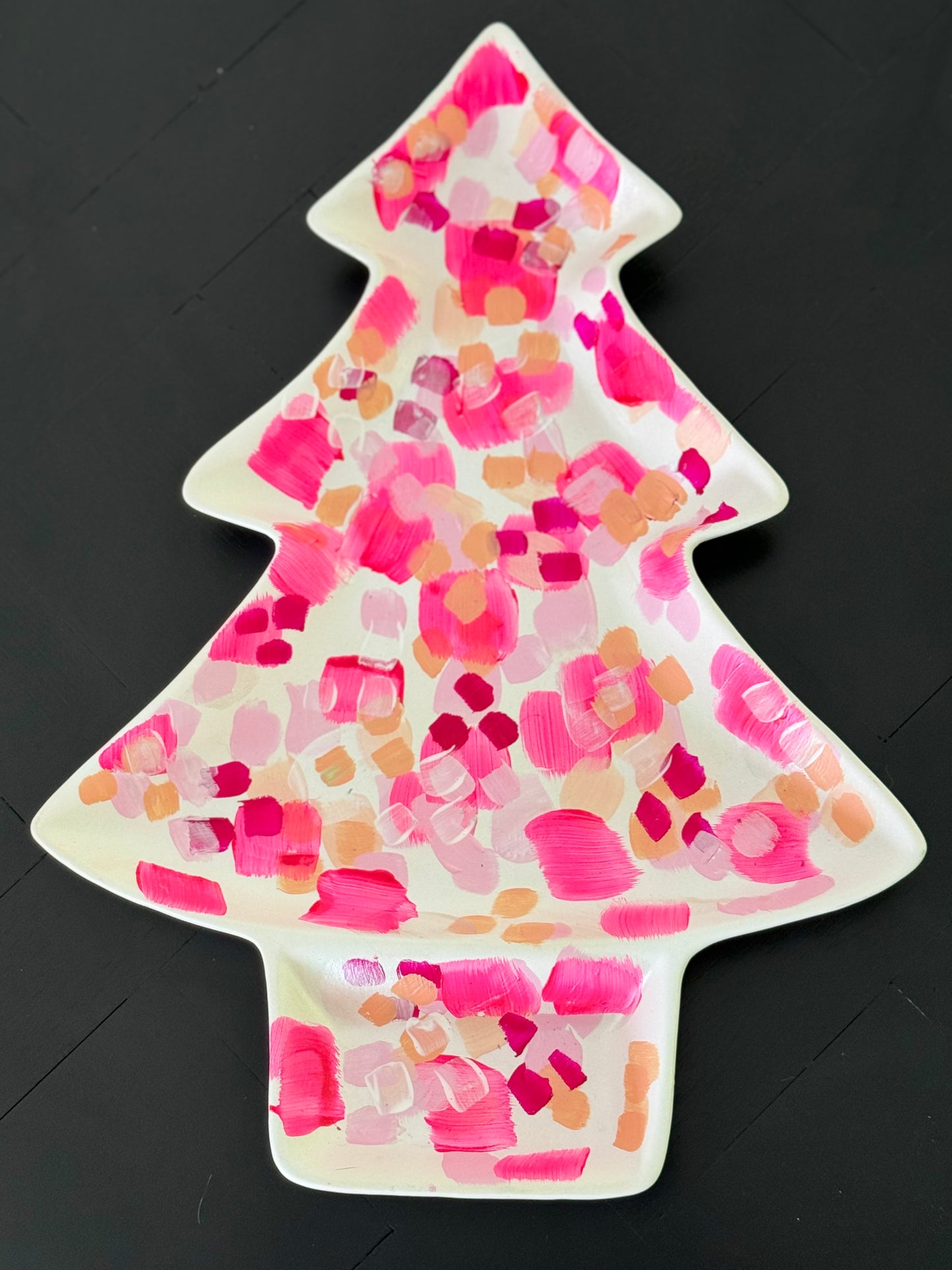 Pink tree platter