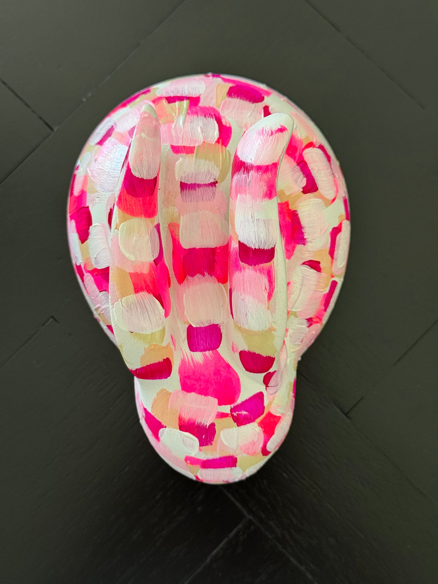 Pink hand-painted bunny - large