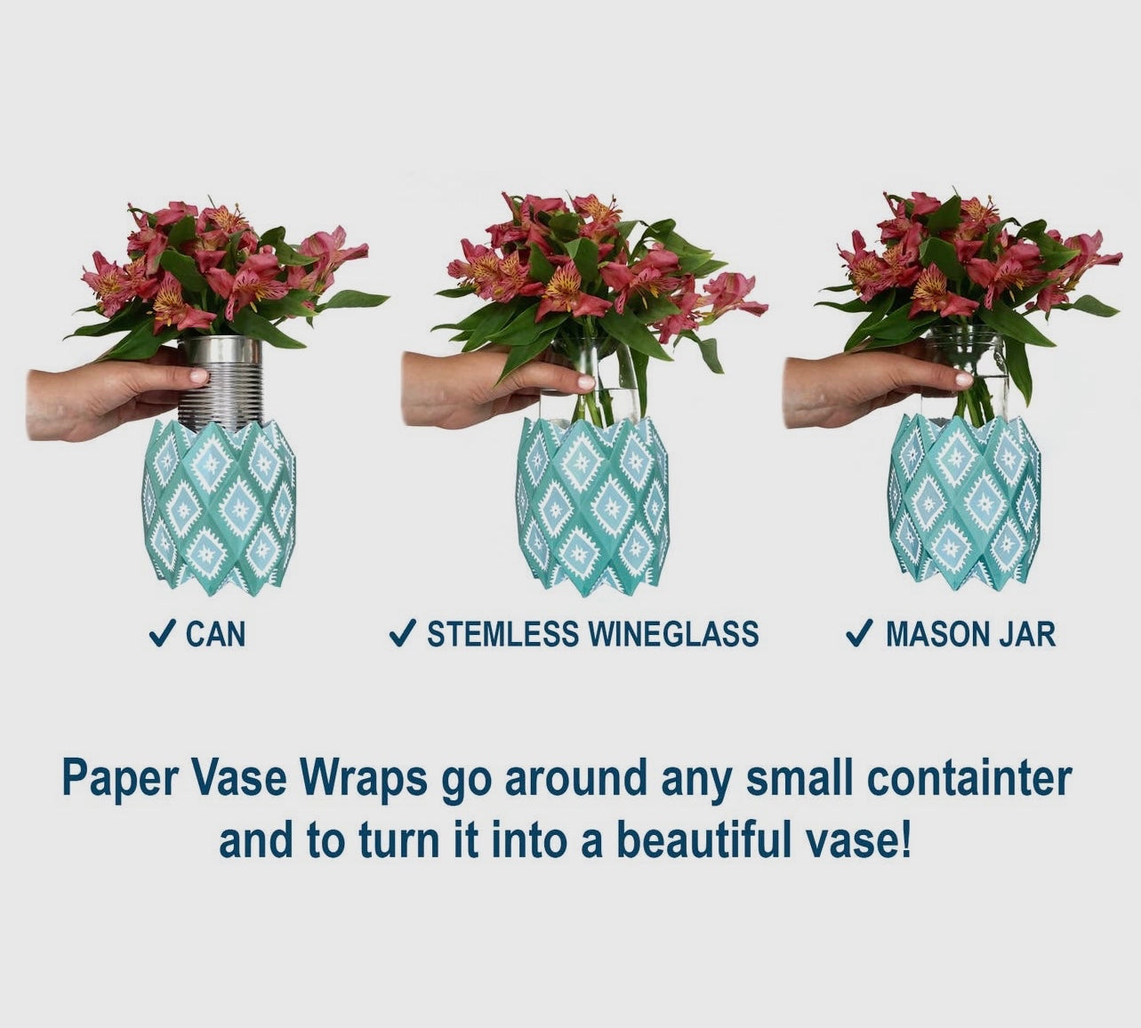 Navy paper vase wraps