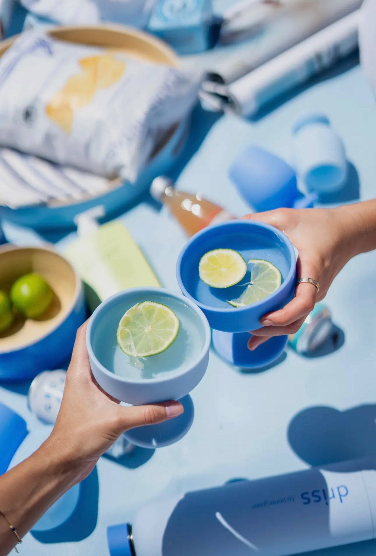 Unbreakable silicone cocktail glasses - sky & kingfisher