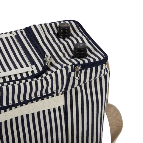 Navy stripe picnic cooler bag