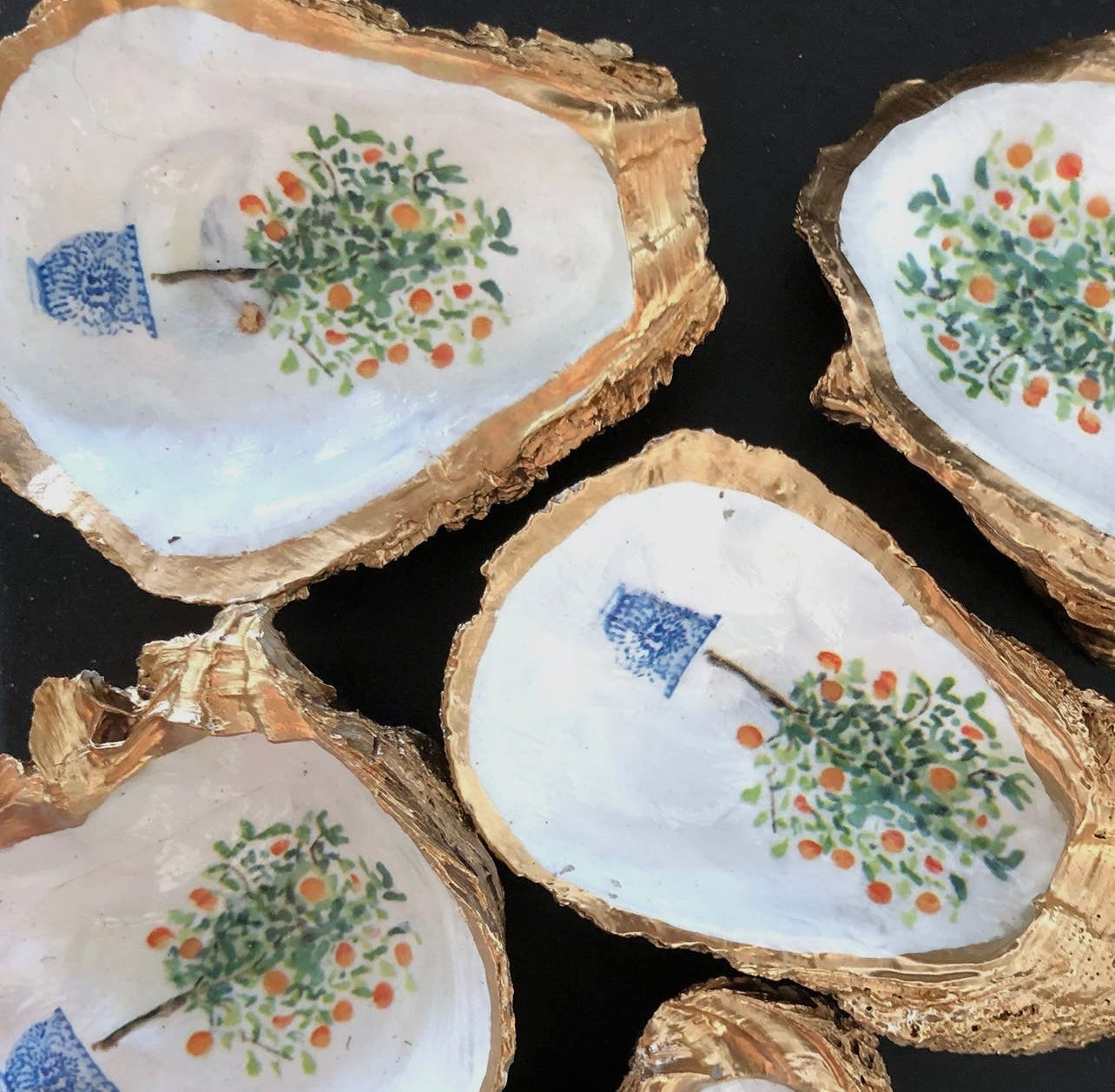 Amalfi Collection - orange tree in ginger jar oyster shell