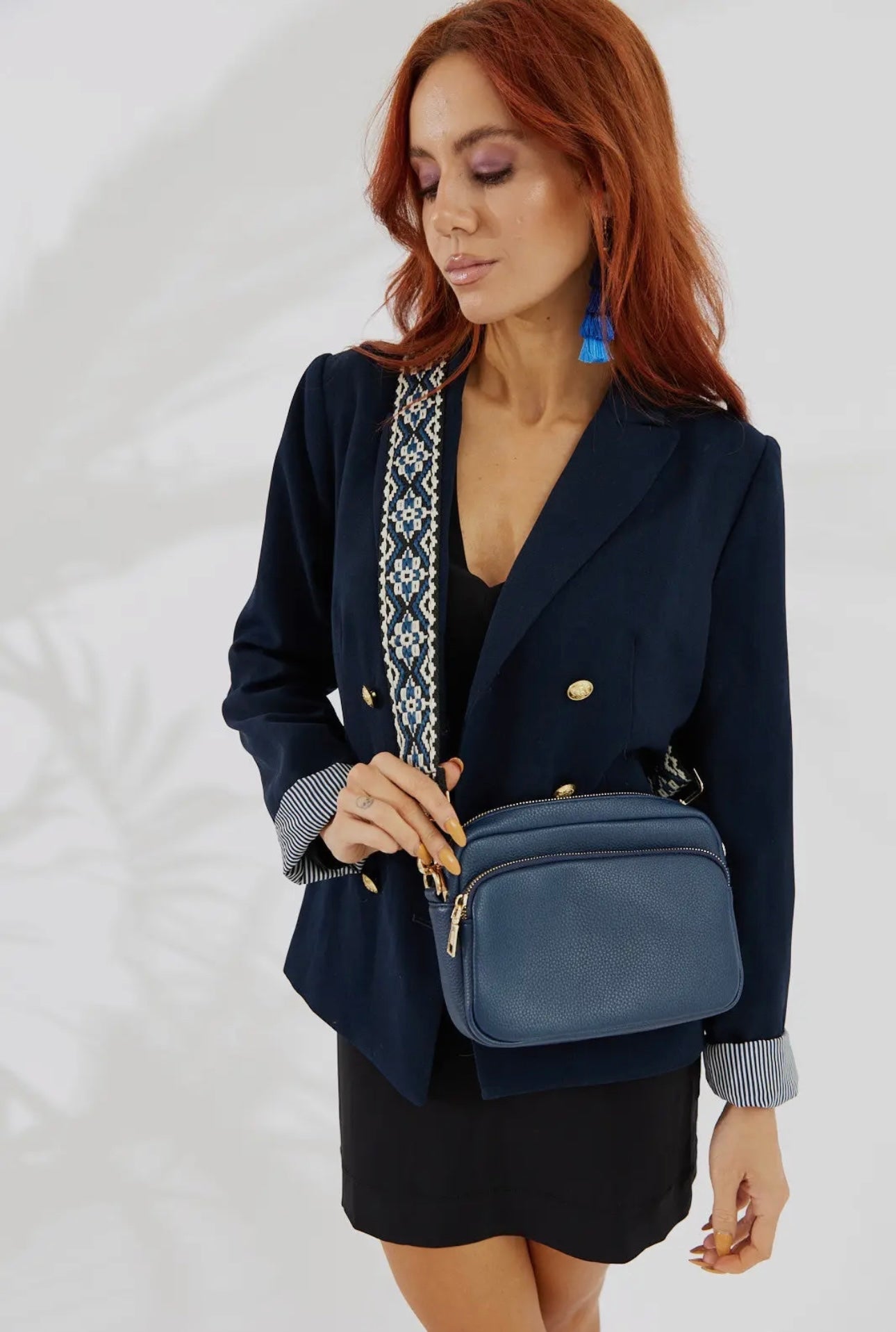 California crossbody bag in vegan leather - navy