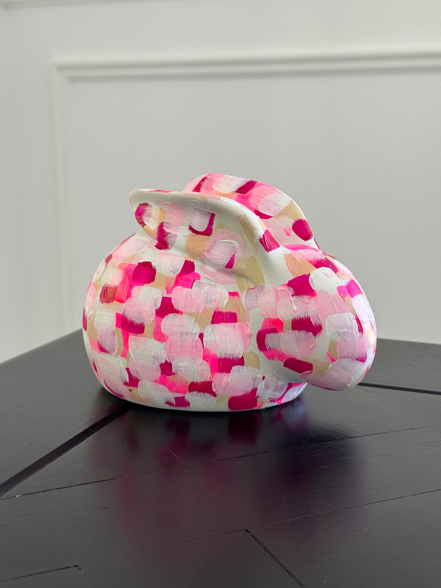 Pink hand-painted bunny - large