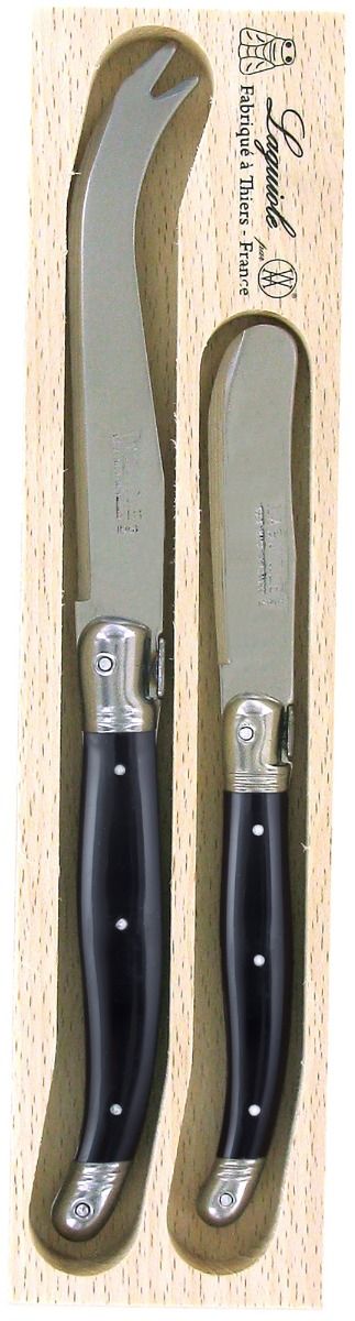 Andre Verdier two piece cheese knife set - black