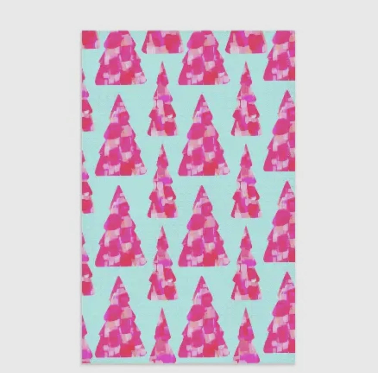 Pink tree tea-towel
