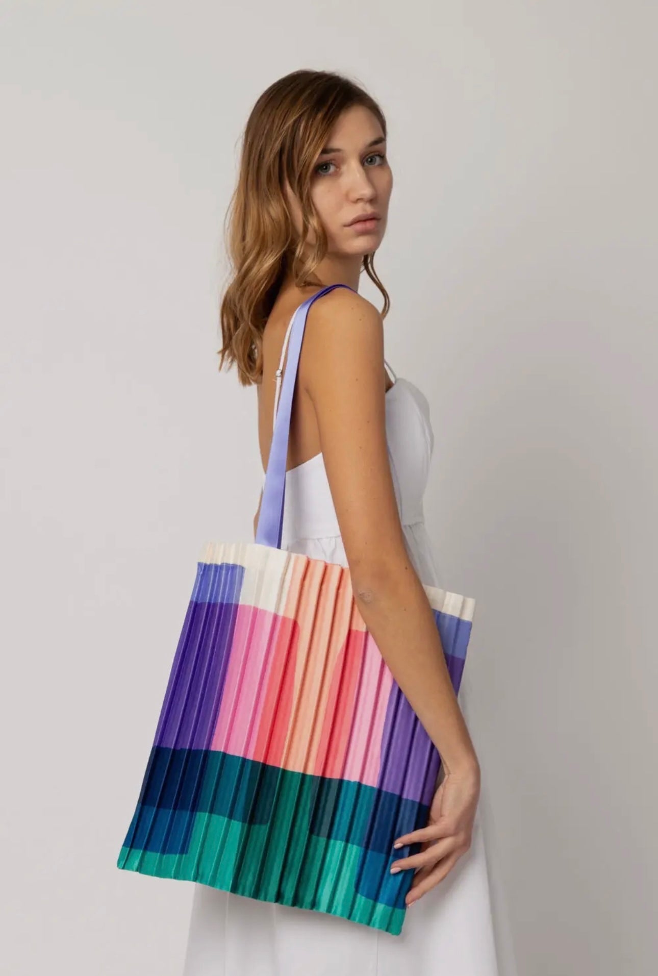 Satin pleated bag - Orbetello