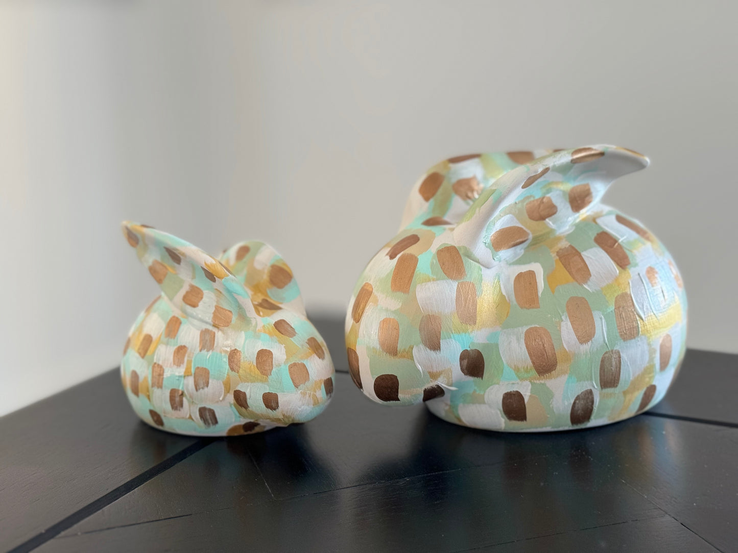 Mint hand-painted bunny - small