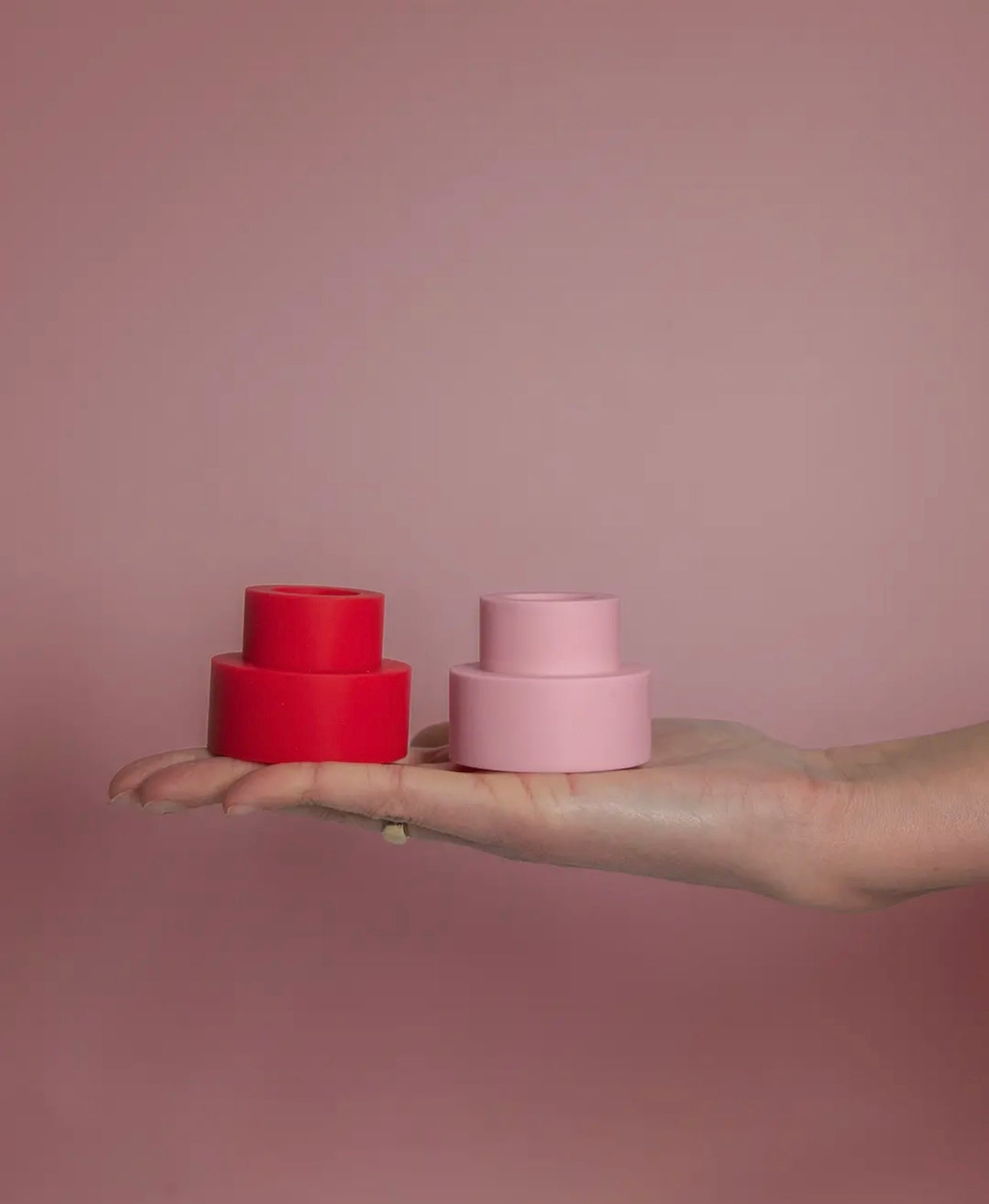 Unbreakable silicone candle holder - cherry & blush