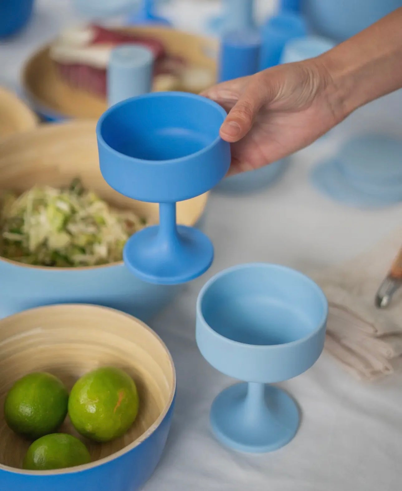 Unbreakable silicone cocktail glasses - sky & kingfisher