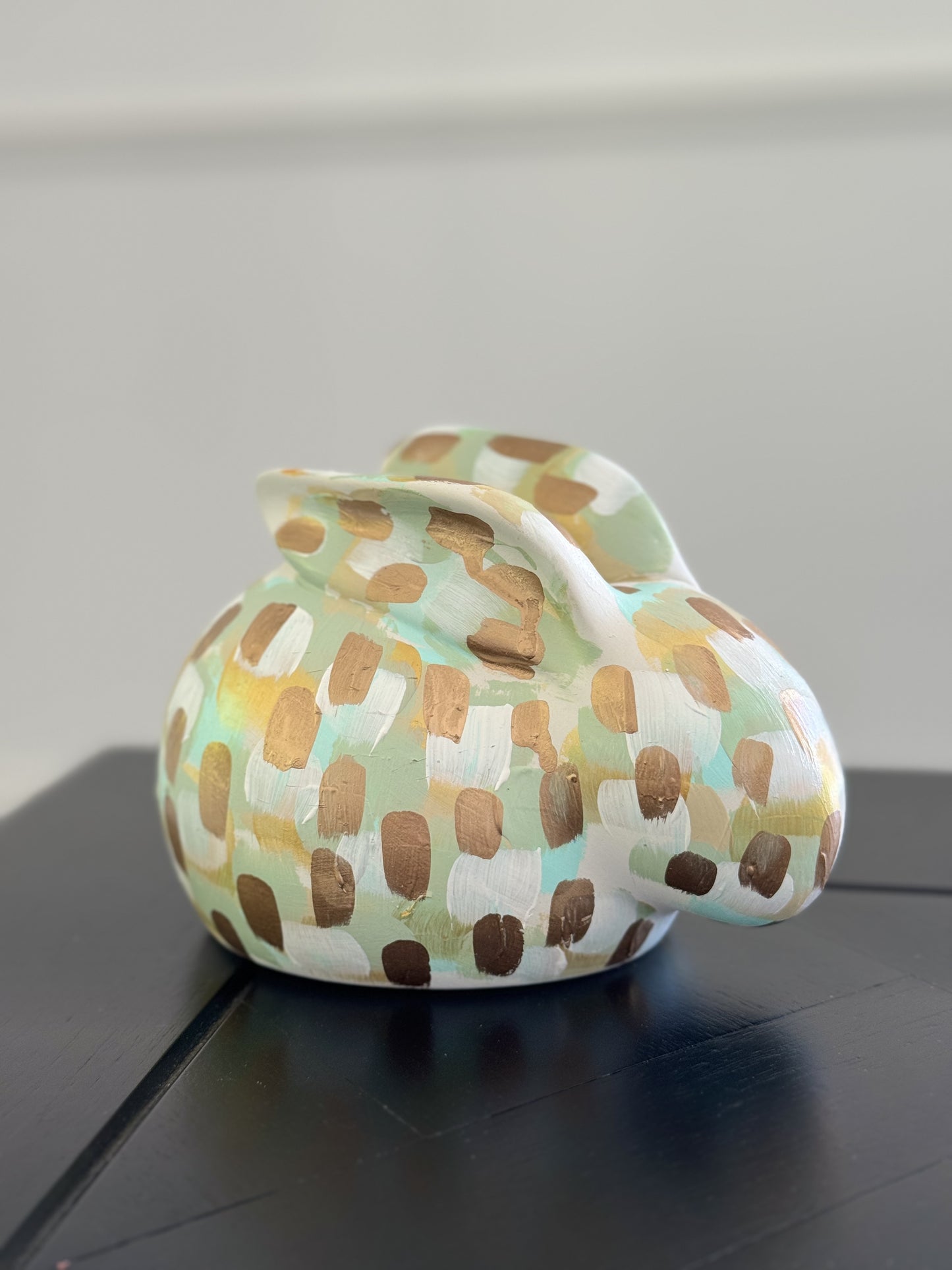Mint hand-painted bunny - large