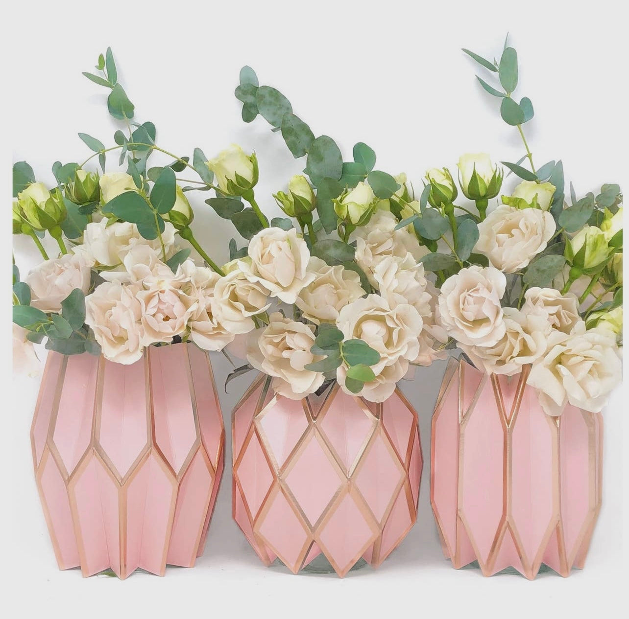 Blush paper vase wraps