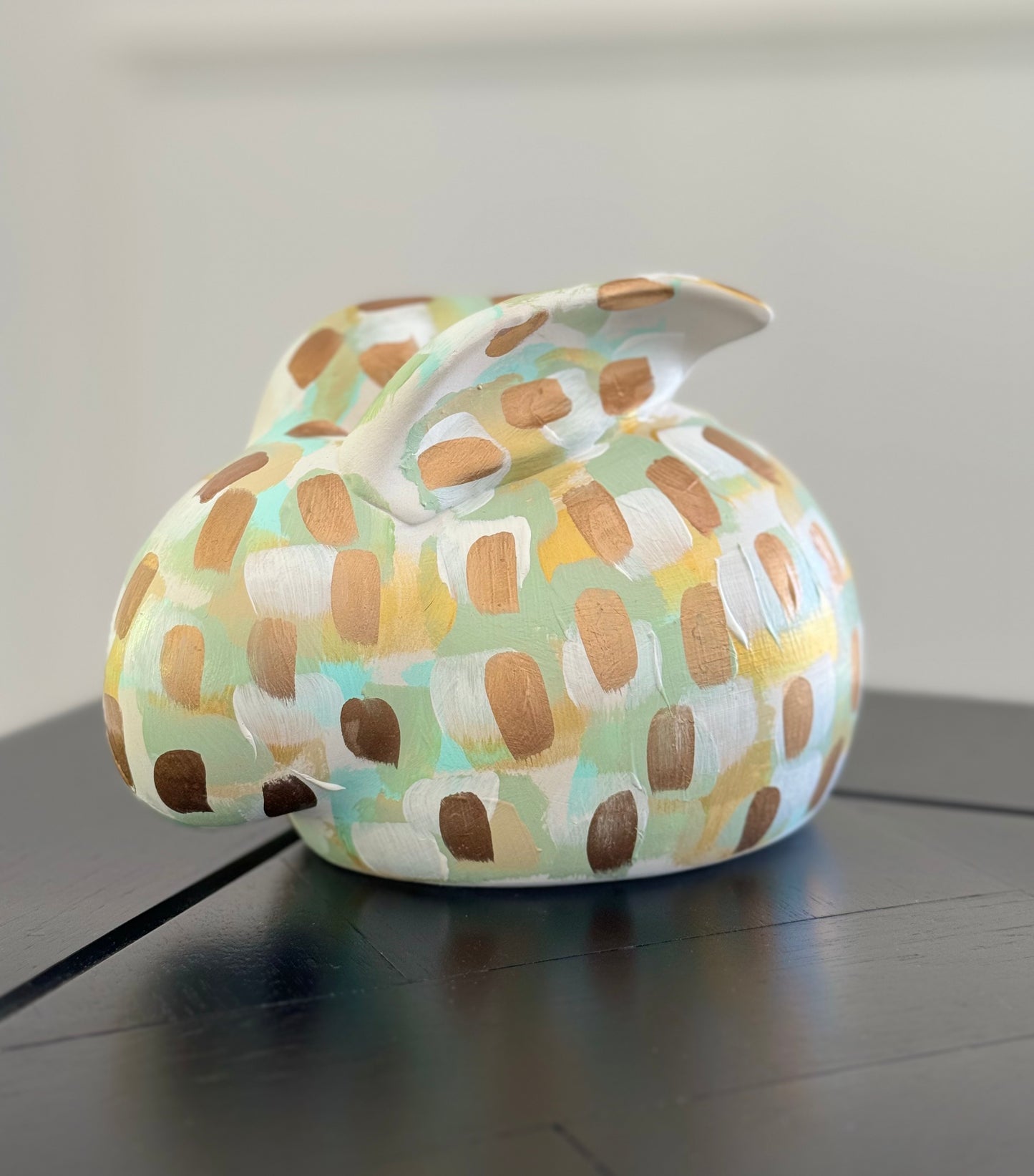 Mint hand-painted bunny - large