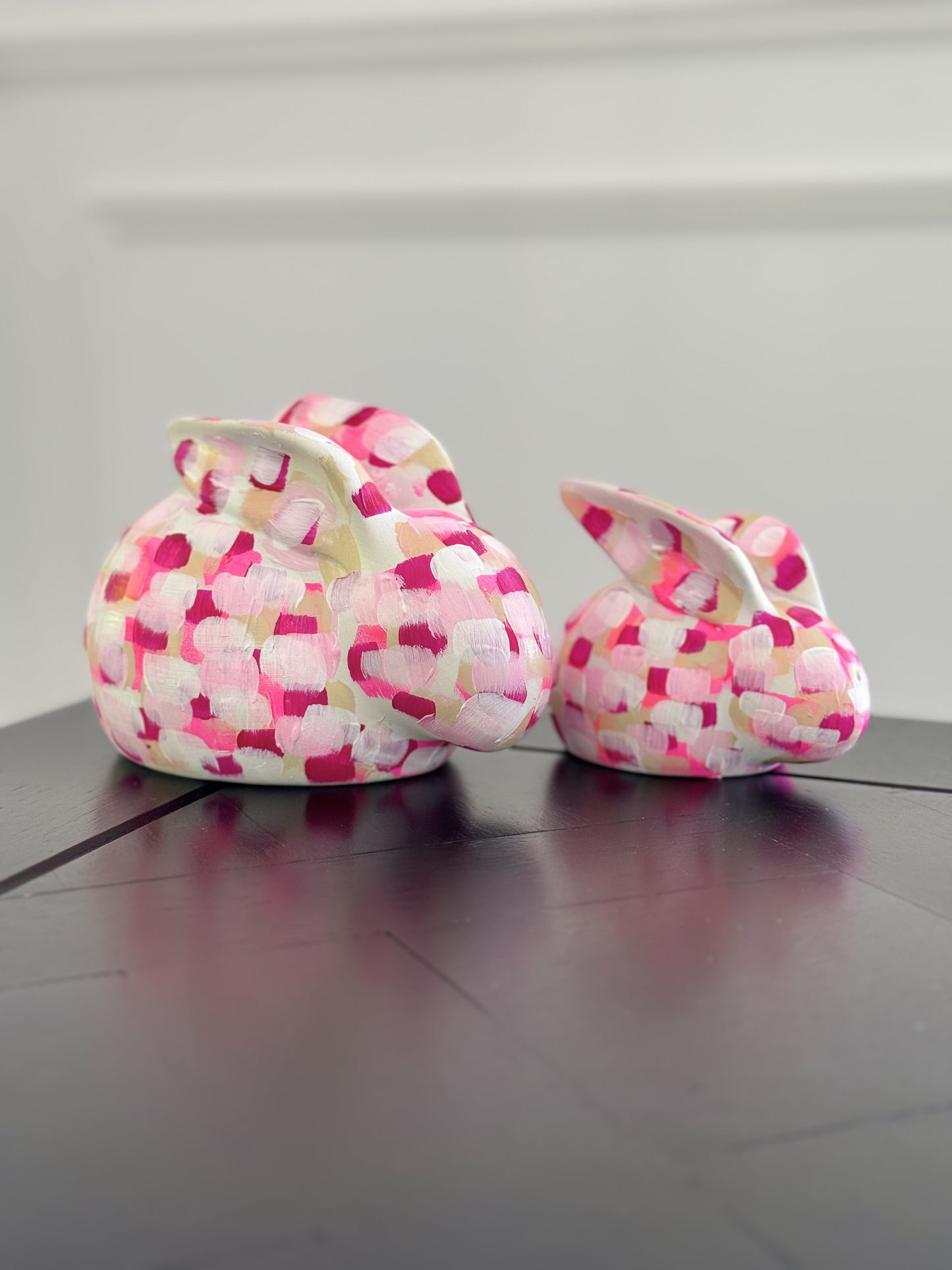 Pink hand-painted bunny - large