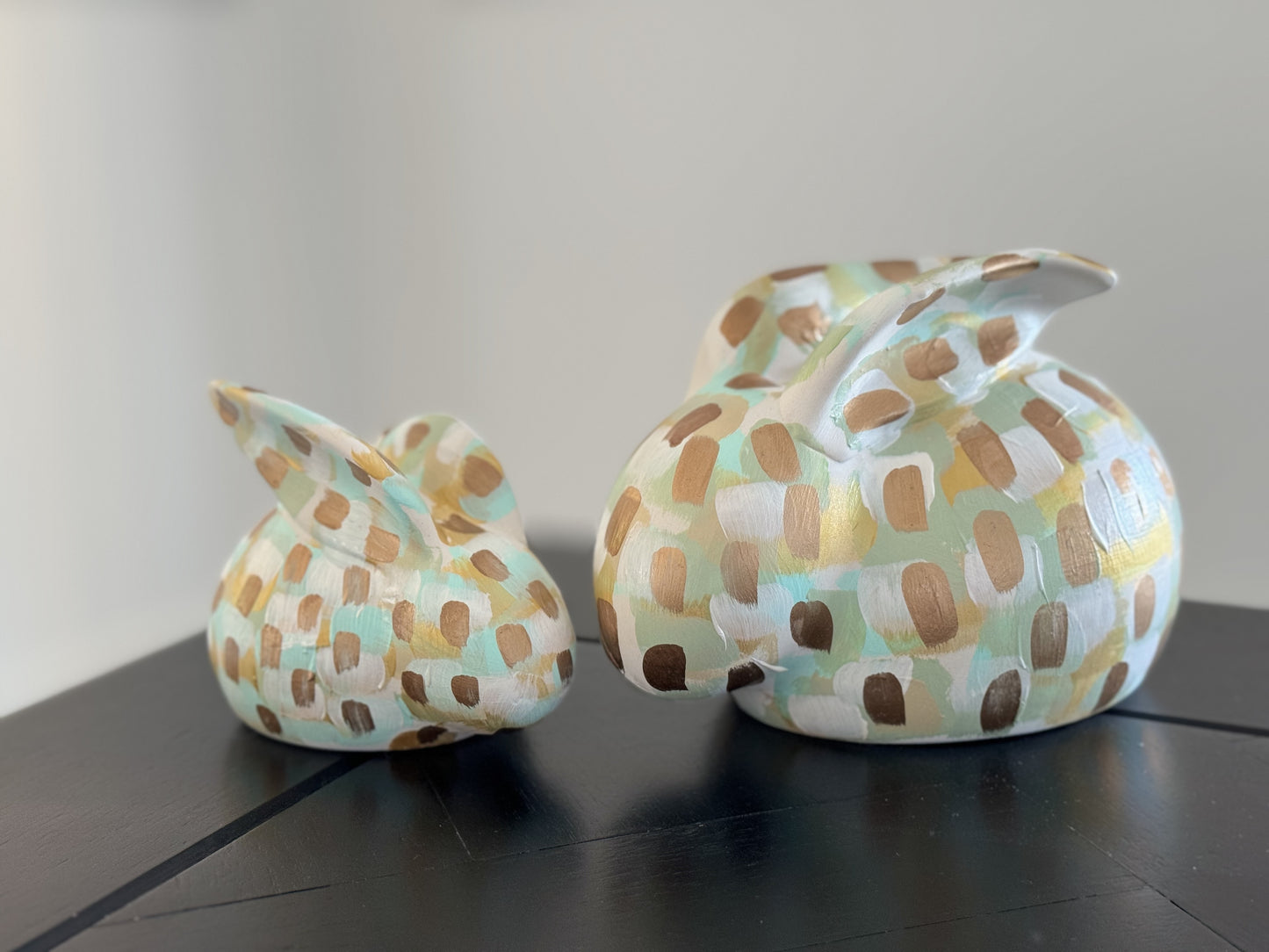 Mint hand-painted bunny - large