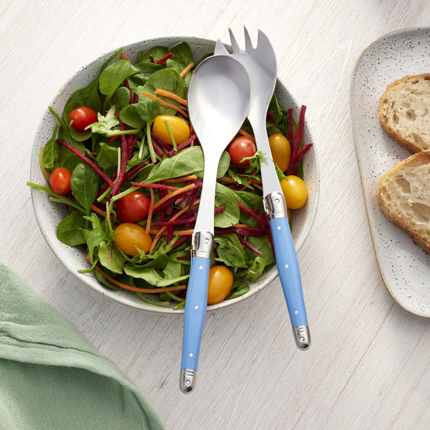 Andre Verdier salad servers - cornflower blue
