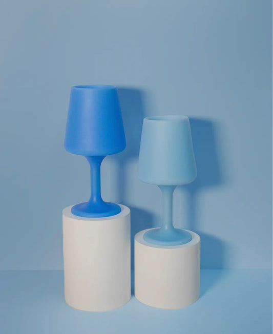 Unbreakable silicone wine glasses - sky & kingfisher