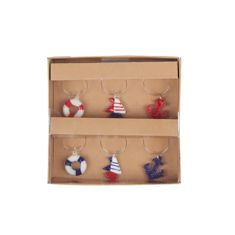 Nauti wine glass charms - set of six
