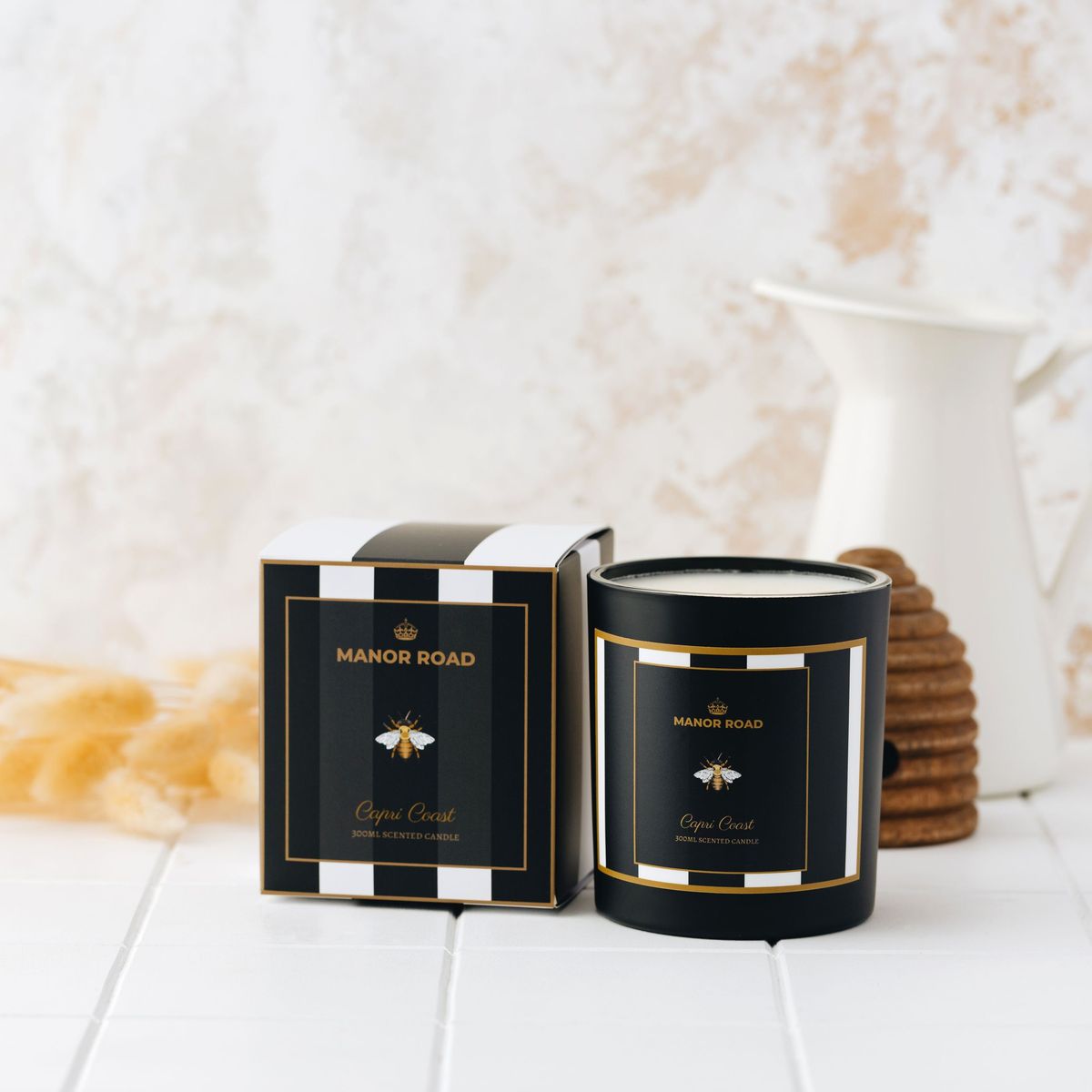 Capri stripe candle