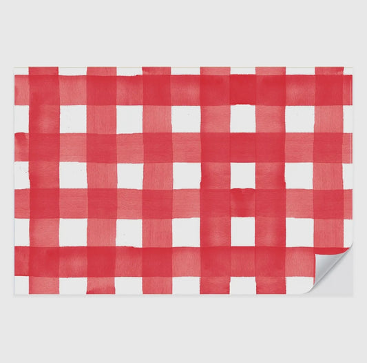 Red gingham placemat pad