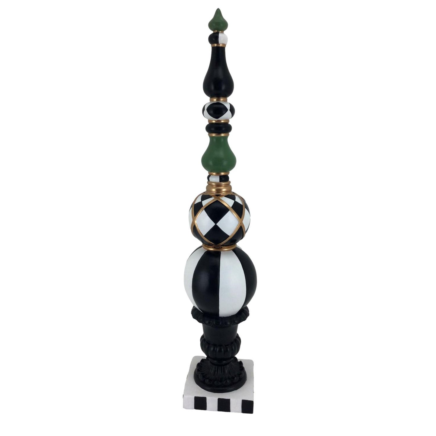 Black, white & green finial
