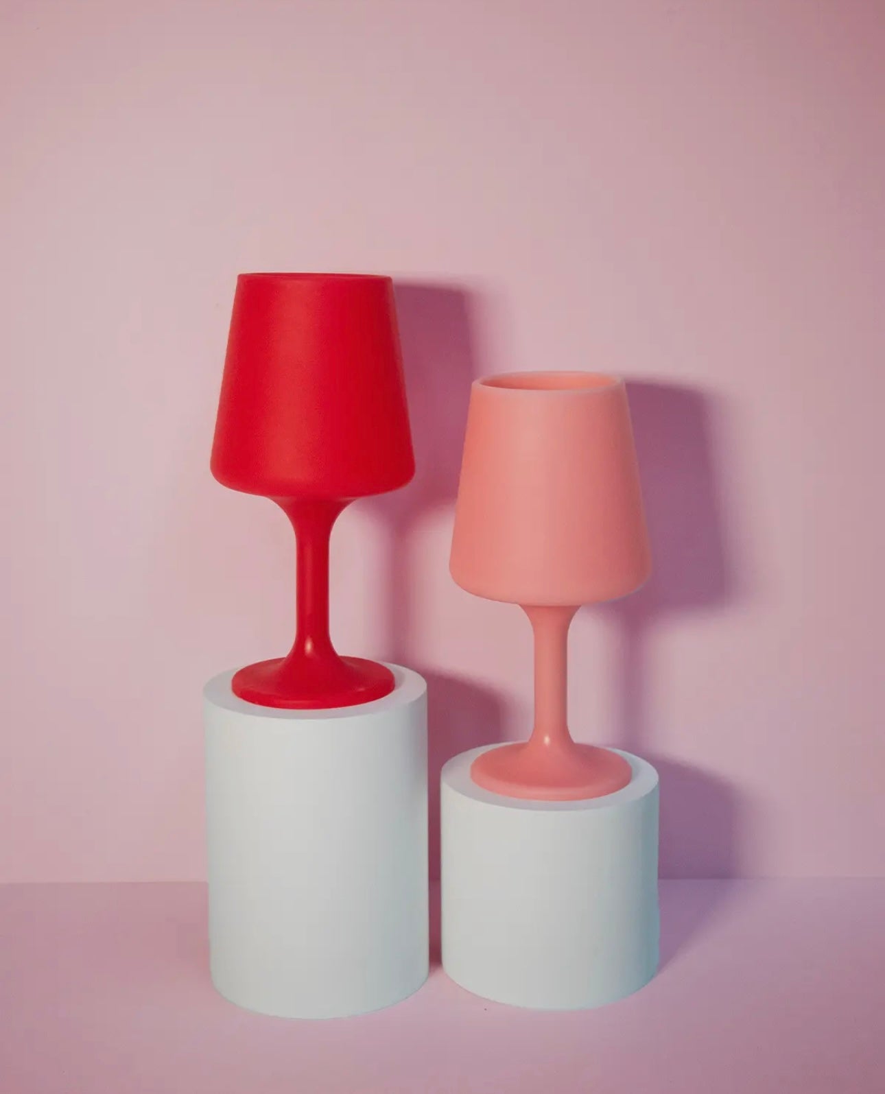 Unbreakable silicone wine glasses - cherry & blush