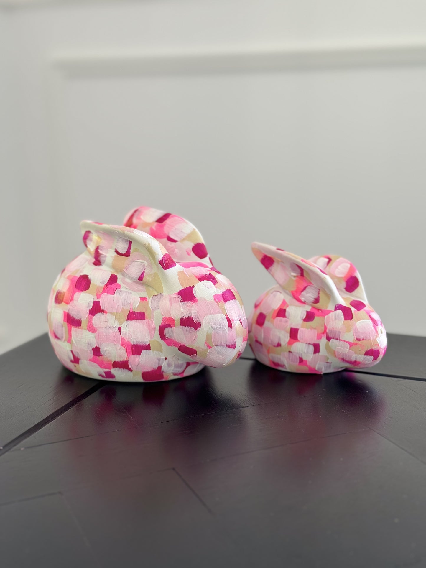 Pink hand-painted bunny - small