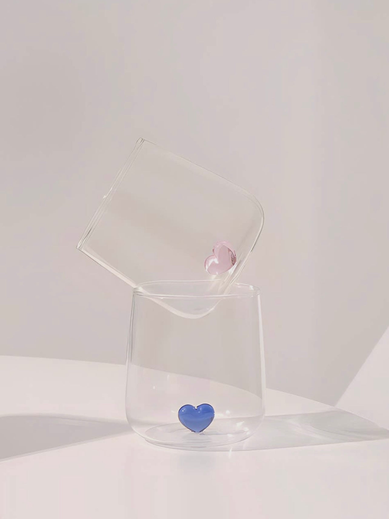 L’Amour glass with pink love heart
