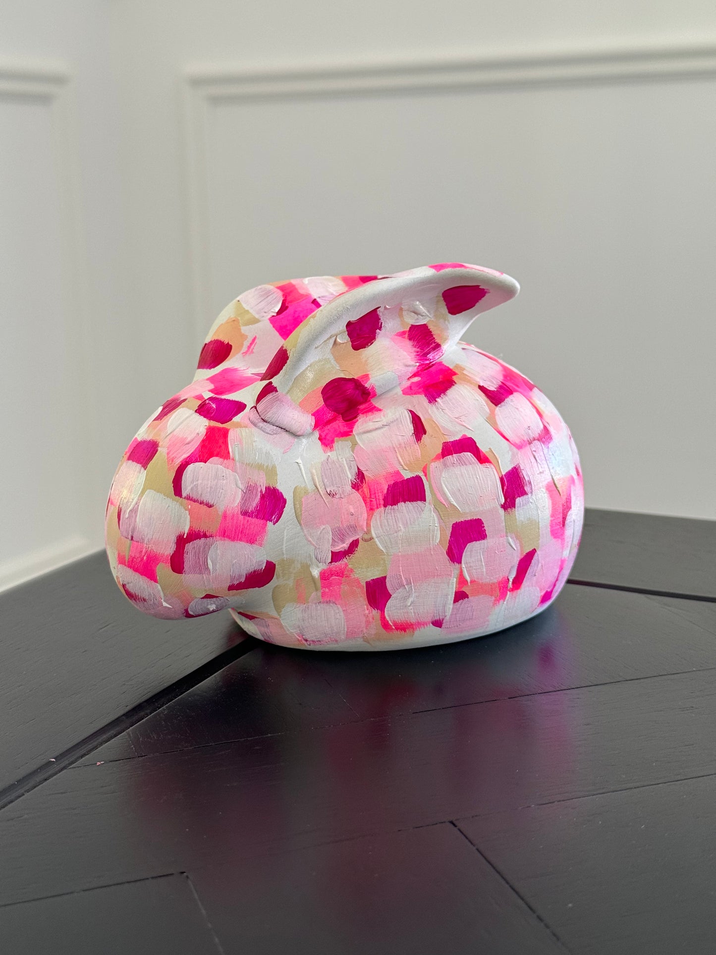 Pink hand-painted bunny - large