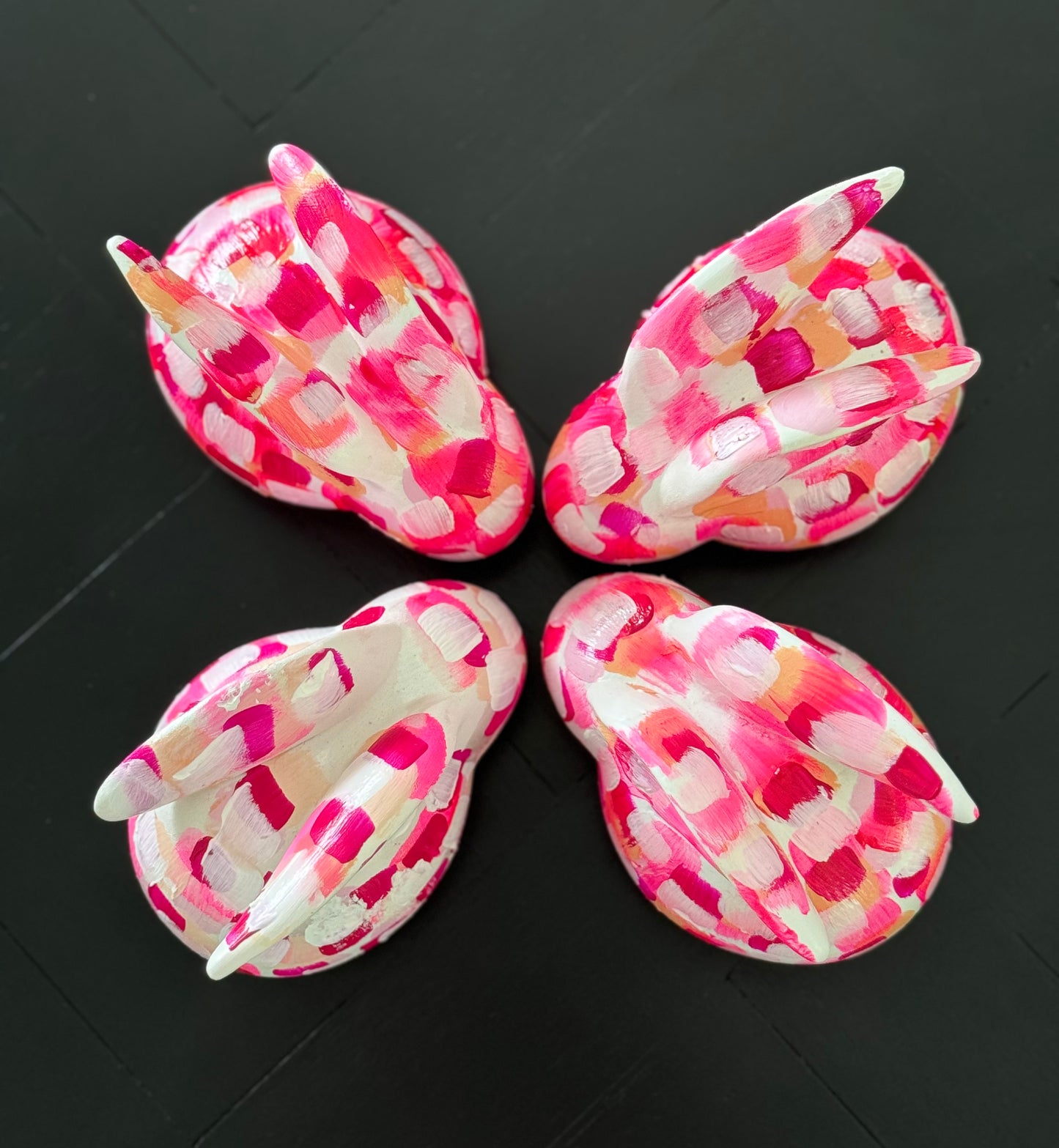 Pink hand-painted bunny - small