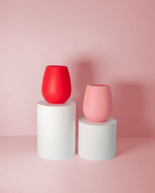 Unbreakable silicone glasses - cherry & blush