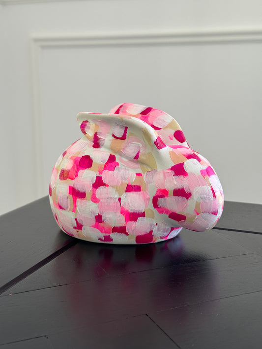 Pink hand-painted bunny - large
