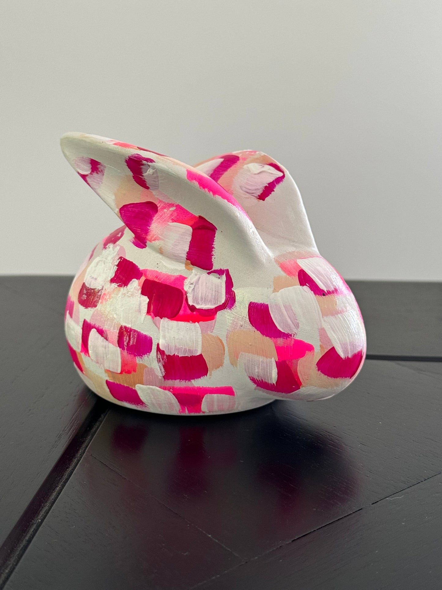 Pink hand-painted bunny - small