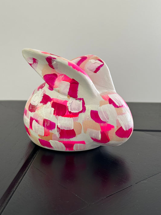 Pink hand-painted bunny - small