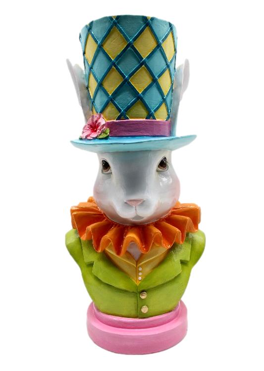 Deluxe mad hatter bust/planter - multi-colour