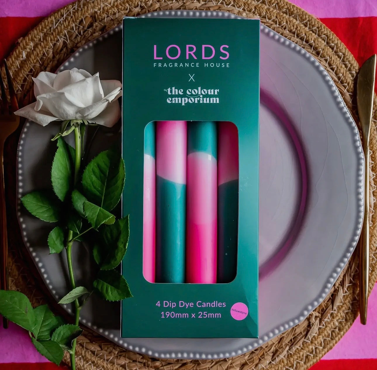Lords Fragrance House Yellowstone hand-dipped dinner candles (set of 4)