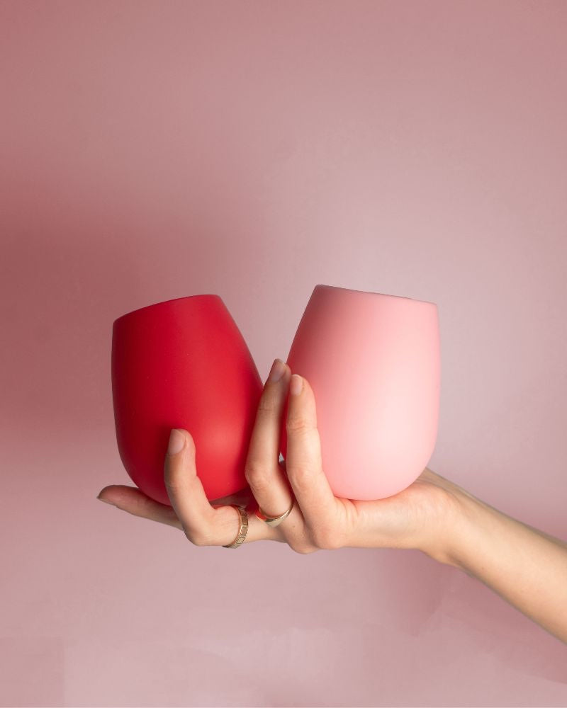 Unbreakable silicone glasses - cherry & blush