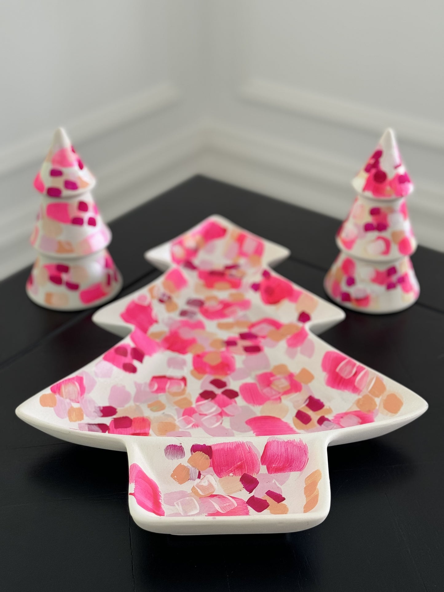 Pink tree platter