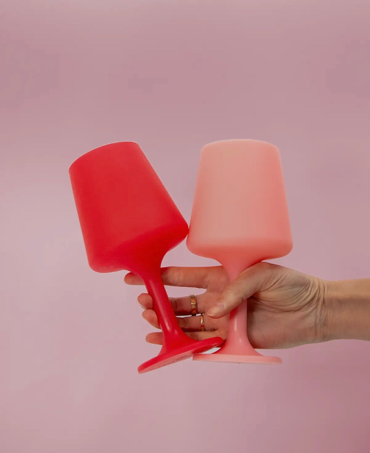 Unbreakable silicone wine glasses - cherry & blush