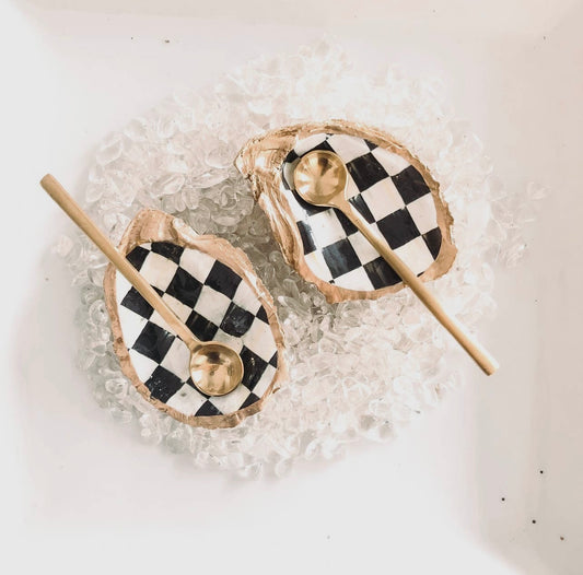 Mackenzie Collection - black & white check oyster shell