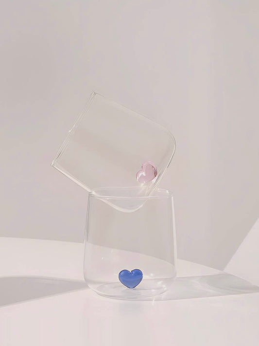L’Amour glass with blue love heart