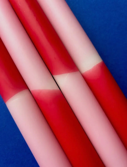 Dahlia dip-dye dinner candles (set of 4)