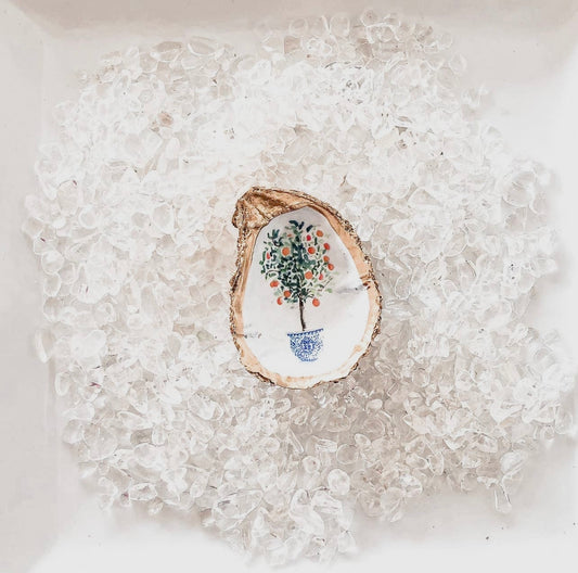 Amalfi Collection - orange tree in ginger jar oyster shell