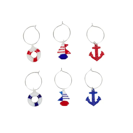 Nauti wine glass charms - set of six