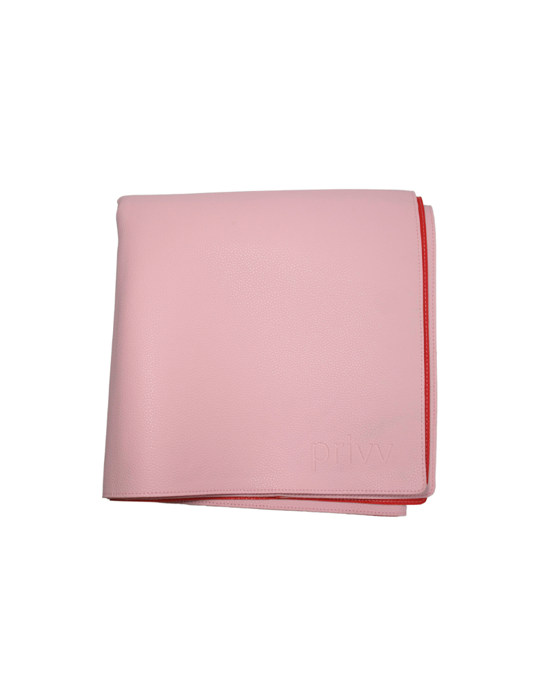 Vegan leather waterproof picnic rug - cherry & blush