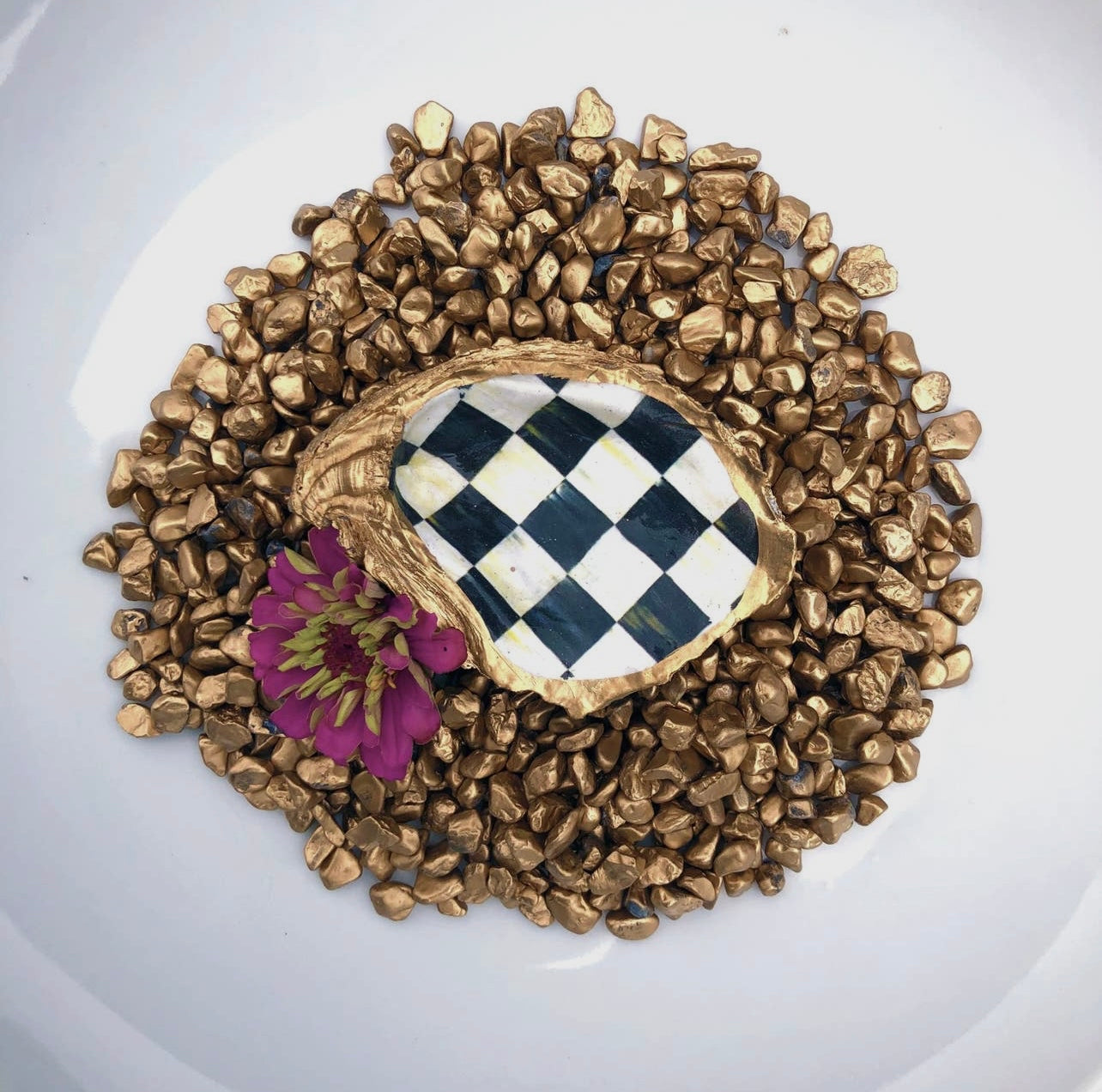 Mackenzie Collection - black & white check oyster shell