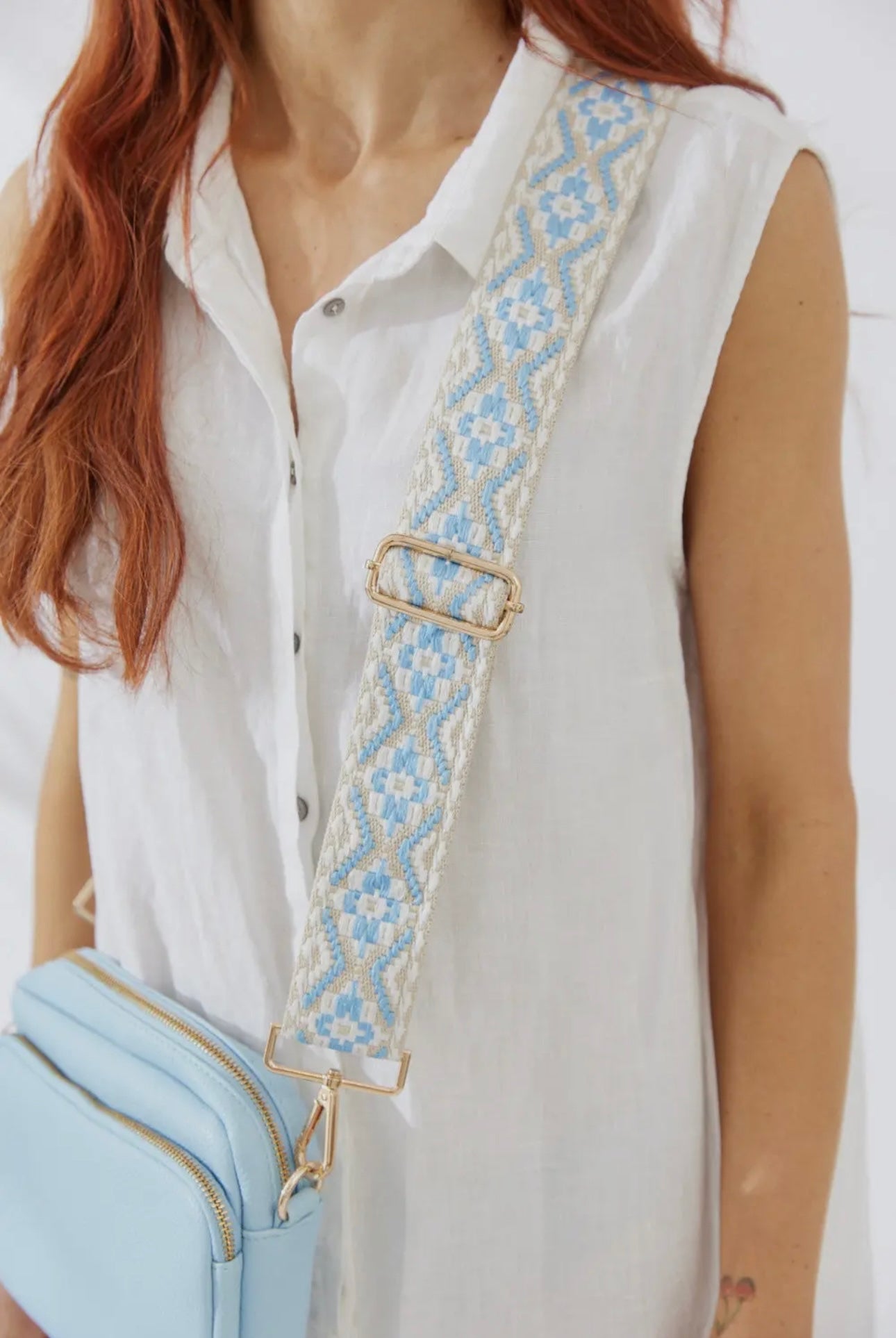 California crossbody bag in vegan leather - light blue