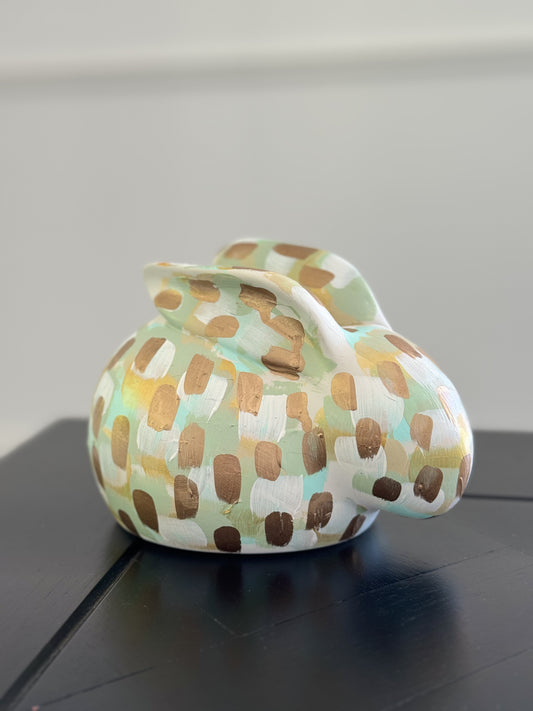Mint hand-painted bunny - large