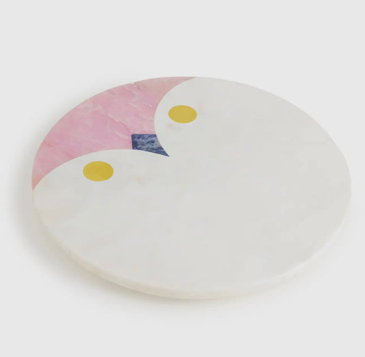 Snowy owl marble cheese board